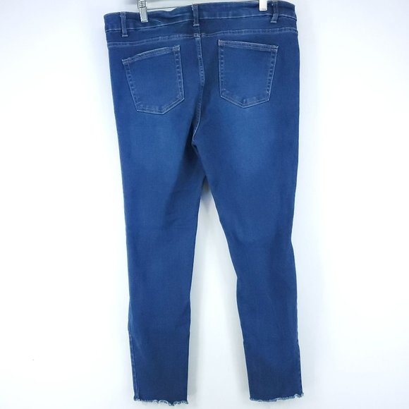 Wild Fable Destroyed Jegging Women's Size 16 Stretch Raw Cuff - Picture 2 of 7